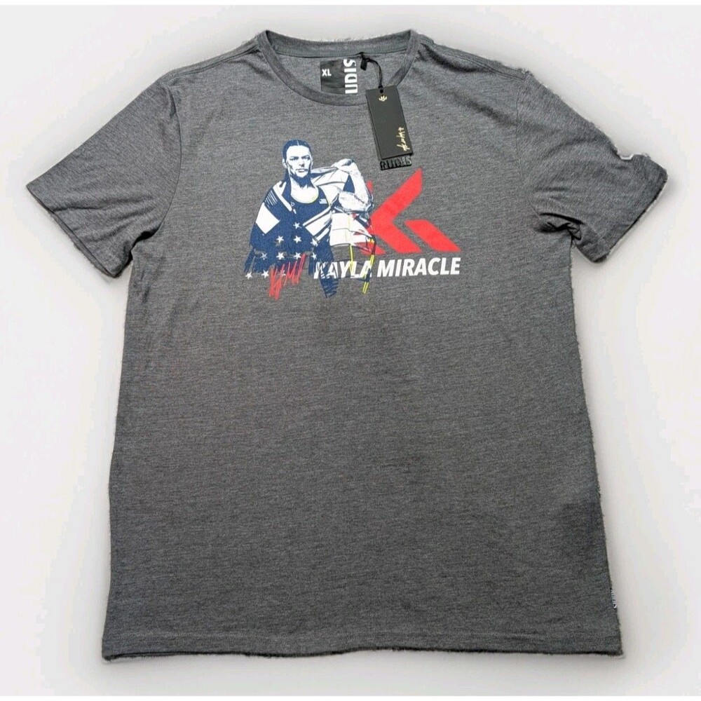 Kayla Miracle Rudis Wrestling Gray T-Shirt Men's Size XL NWT